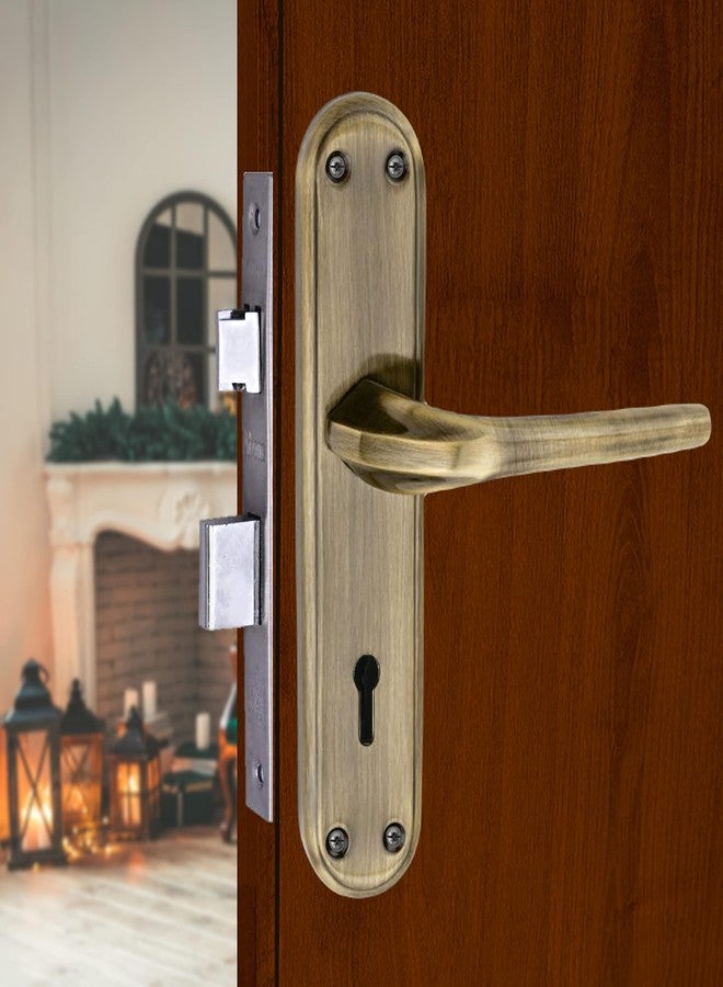 Atom Mortise Door Lock for Home Handle Set - Heavy Duty Brass Antique Finish | 6 Lever Double Stage Lockset with 3 Keys | Ideal for Main Doors, Bedrooms, Living Rooms | House, Hotel, Office (ORBITKY) - Image 1